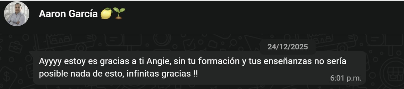 Mensaje de Aarón García agradeciendo a Angie